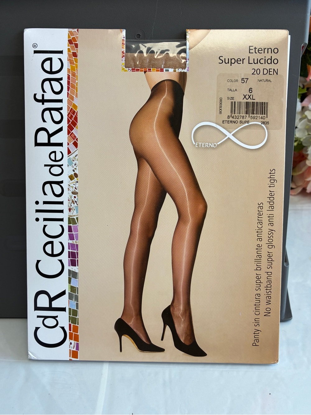 Cecilia de Rafael Eterno Super Lucido 20 High Gloss Tights Natural XXL Waistless